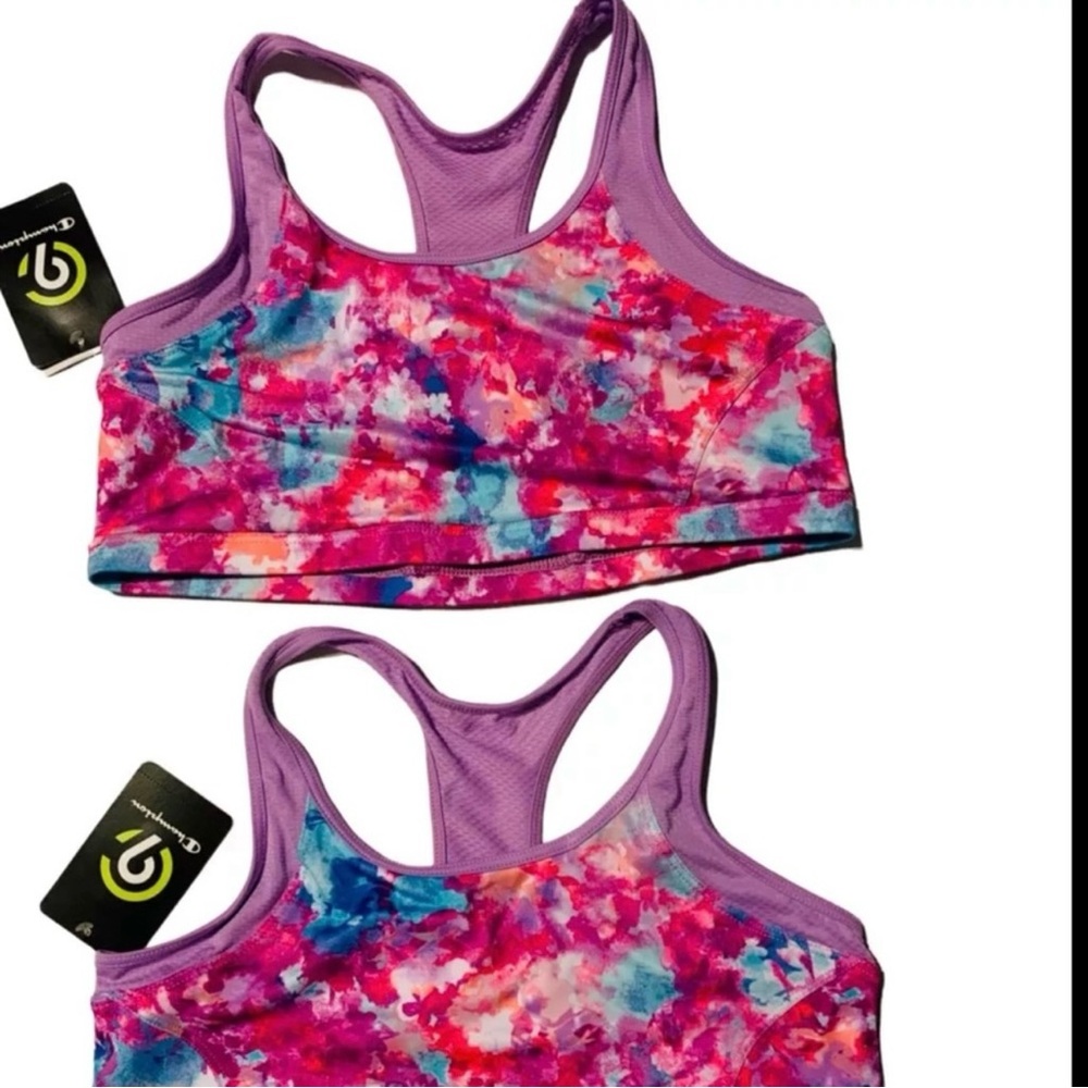 Champion C9 Sports Bra In Pink/Orange Girl's size L, Lit Of 2 New